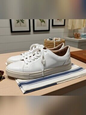 Frye Ivy White Leather Low Top Lace-Up Sneakers Size 8M